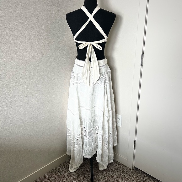 RARE EXC • Free People Charlie Open Back Tie Embroidered Maxi Dress • - Picture 8 of 12